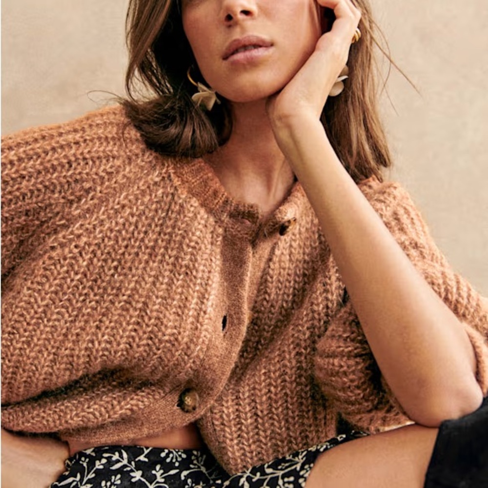 Sezane EMILE CARDIGAN Mottled Camel